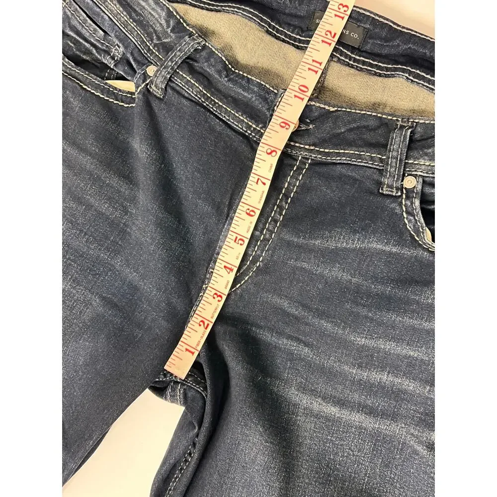 Silver Jeans Suki Slim Boot Power Stretch Jeans Plus Size 20W Dark Wash